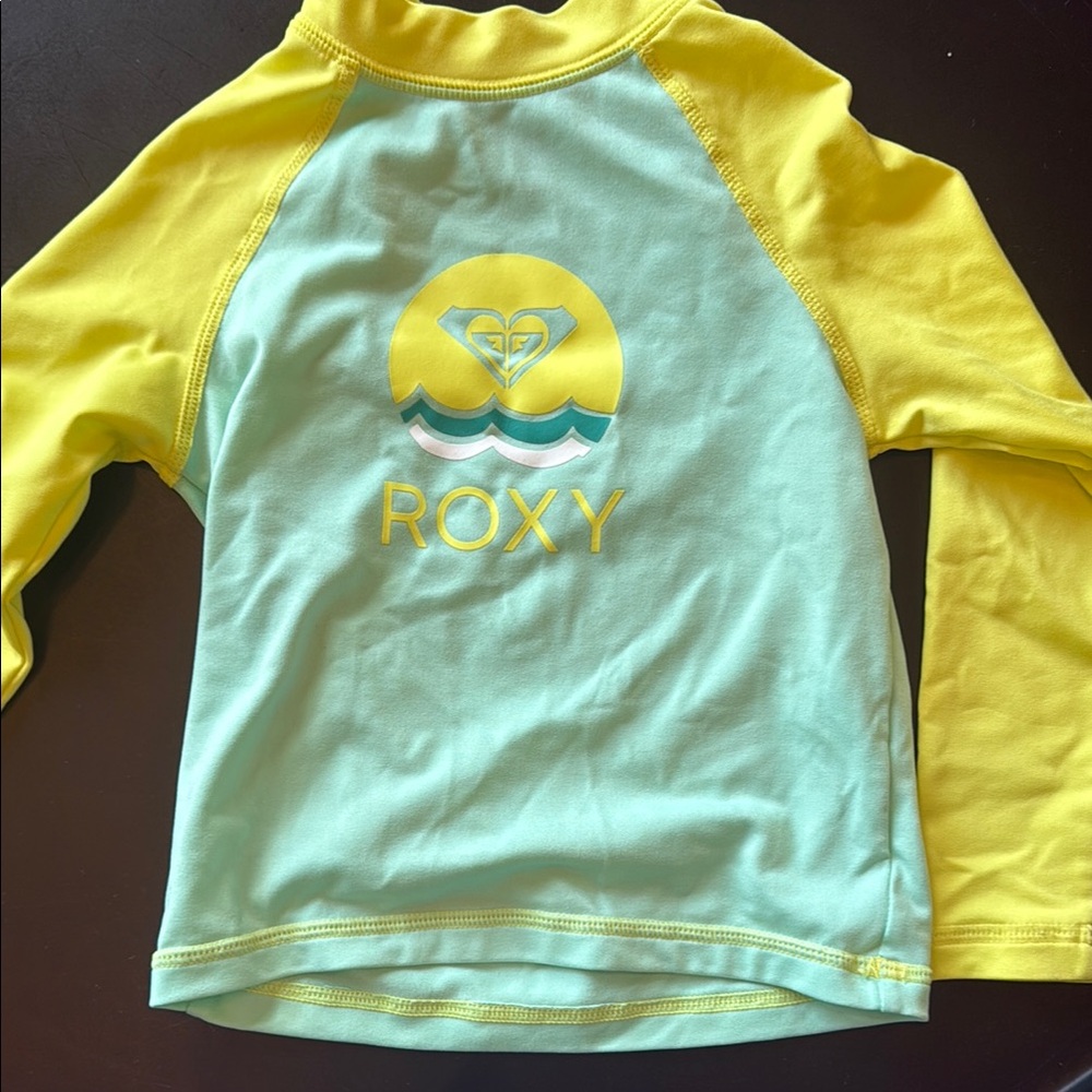 4/$22 Roxy Kids Rashguard - Yellow and Light Green